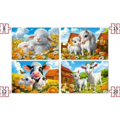 4 puzzles : Aimer les animaux - Castorland