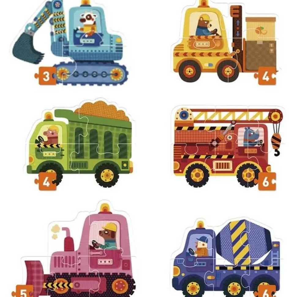 6 puzzles de 3 à 6 pièces : mes premiers Puzzles - Plan Toys