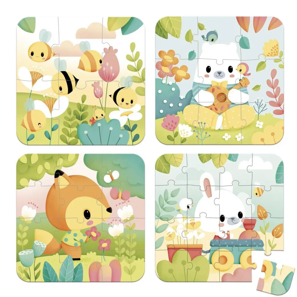 4 Puzzles évolutifs : 6 à 16 pièces - Janod