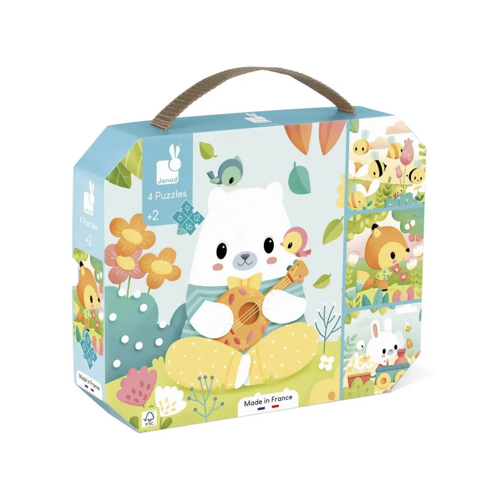 4 Puzzles évolutifs : 6 à 16 pièces - Janod