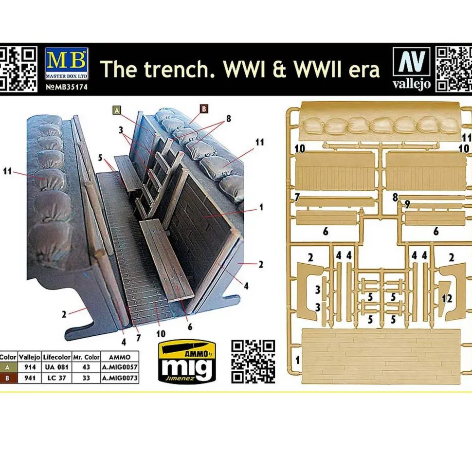 Accessoire de diorama : tranchées de la 1ère et 2nde Guerre Mondiale - Master Box