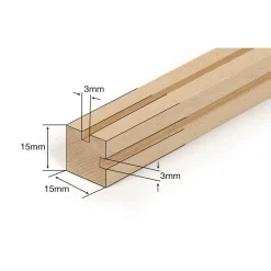 Accessoire Maquette : Profilé bois pour vitrine sur mesure 4x1m - OCCRE