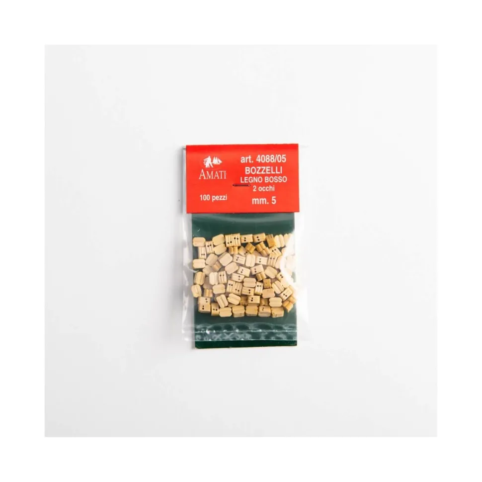 Accessoires maquette bateau en bois : Poulies buis double 5 mm - Amati