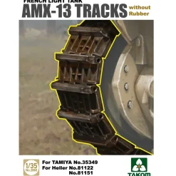 Accessoires militaires : Set de chenille sans patin en caoutchouc AMX-13 - Takom