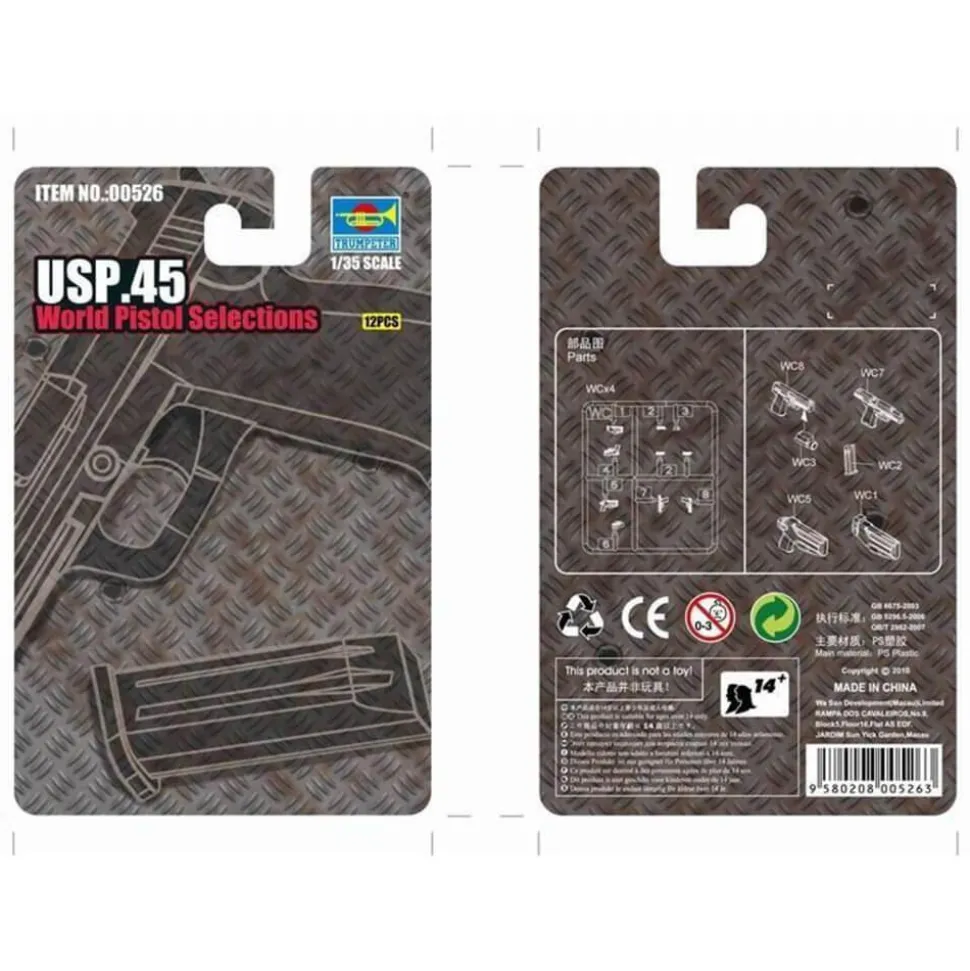 Accessoires militaires : Sélection de pistolets mondiaux USP.45 - Trumpeter