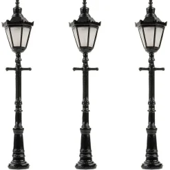 Accessoires pour Modélisme HO : 3 Réverbères de parc LED, lanternes hexagonales - Faller