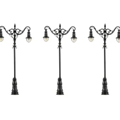 Accessoires pour Modélisme HO : 3 Réverbères LED, lampes boules suspendues - Faller