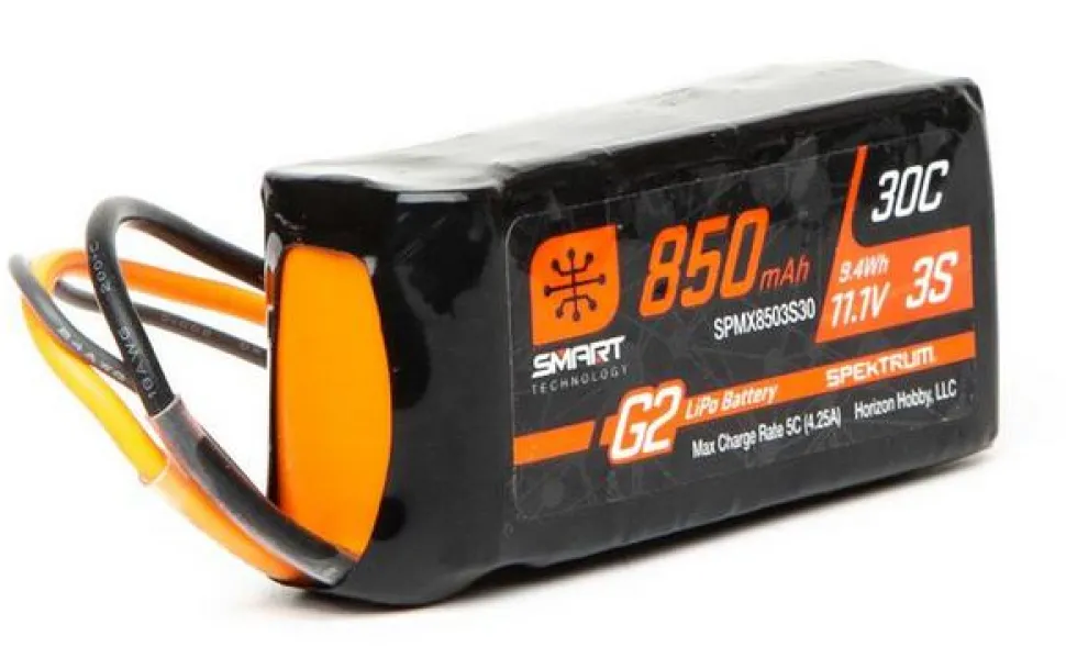Accu Lipo Spektrum 850mAh 3S Smart G2 30C Prise IC2 - Spektrum