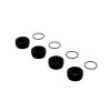 Arrma - Aluminum Front Hub Nut Black Inc. O-Rings (4) - ARRma