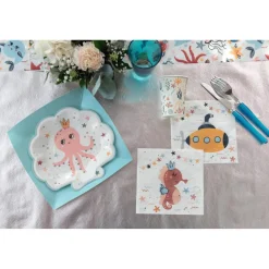 Assiettes P'tit matelot x10 - 22 cm - RueDeLaFete