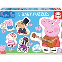 Baby puzzle : 5 puzzles de 3 à 5 pièces : Peppa Pig - Educa