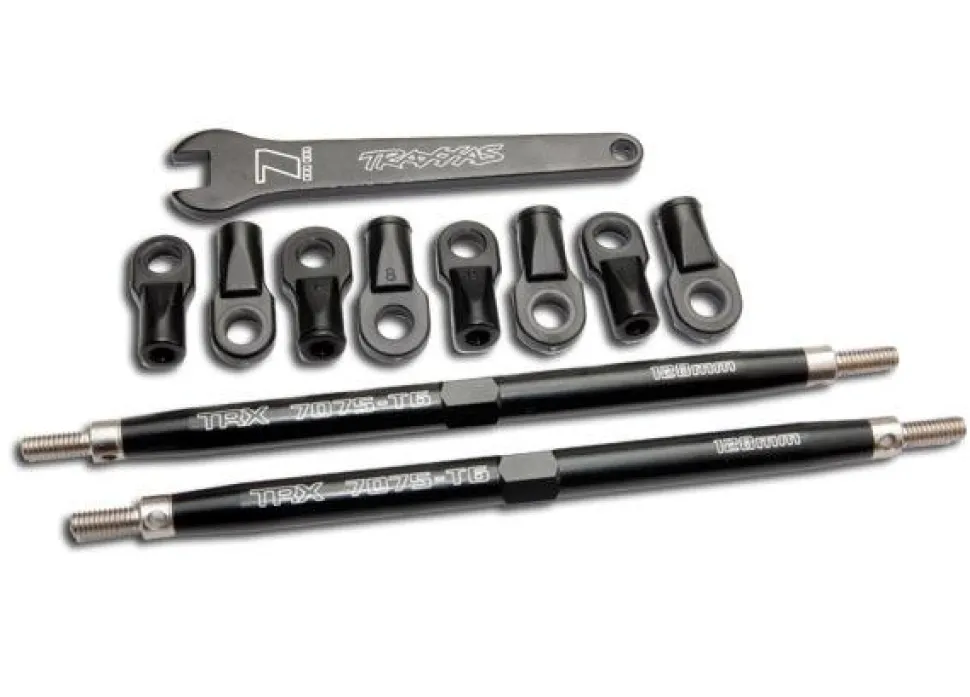 Biellettes Avant/Arriere Alu 7075-T6 Anodisees Noir 128Mm (2) + Chape - Traxxas