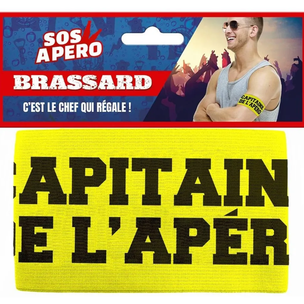 BRASSARD Capitaine de l'Apéro, jaune - RueDeLaFete