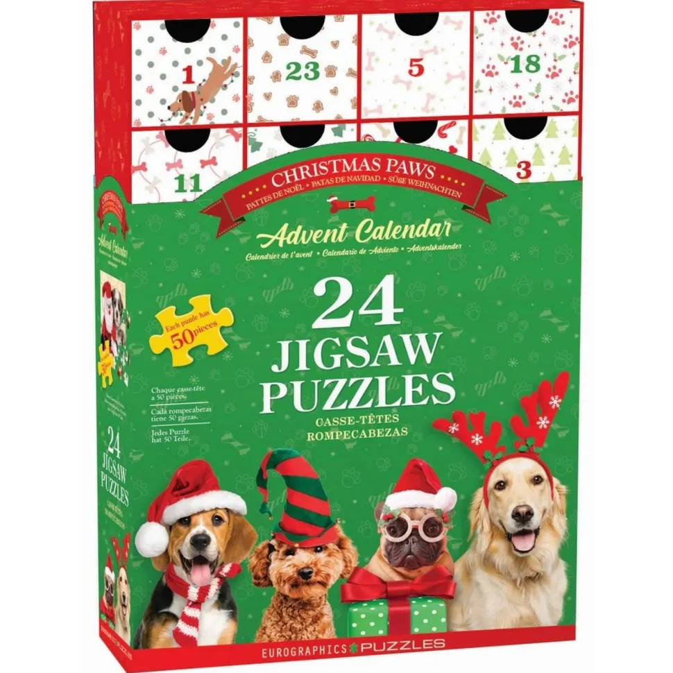 Calendrier de l'avent : 24 Puzzles - Pattes de Noël - Eurographics