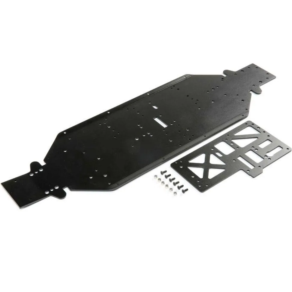 Chassis w/Brace 4mm Black: DBXL-E 2.0 - Losi - TLR