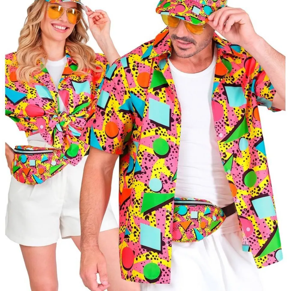 Chemise mixte mode funk années 80 - Rose - RueDeLaFete