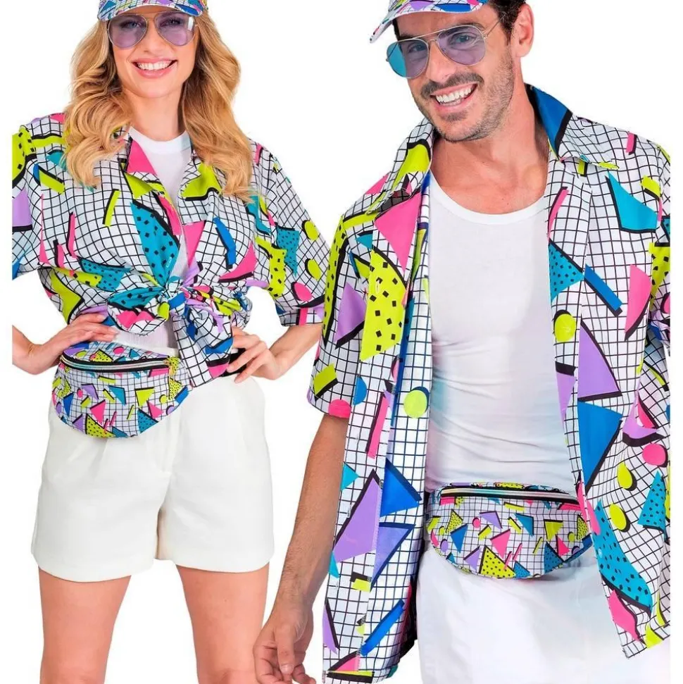 Chemise mixte mode funk années 80 - Blanche - RueDeLaFete