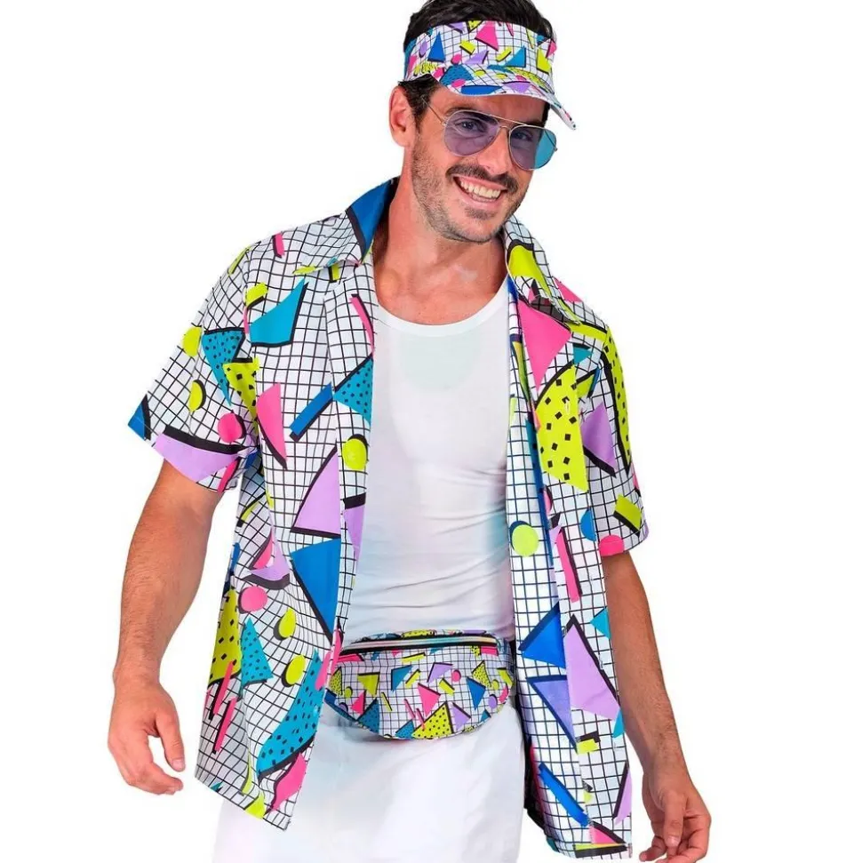 Chemise mixte mode funk années 80 - Blanche - RueDeLaFete