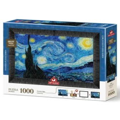 Coffret : Cadre, Colle et Puzzle 1000 pièces : La Nuit étoilée, 1889 - Art Puzzle