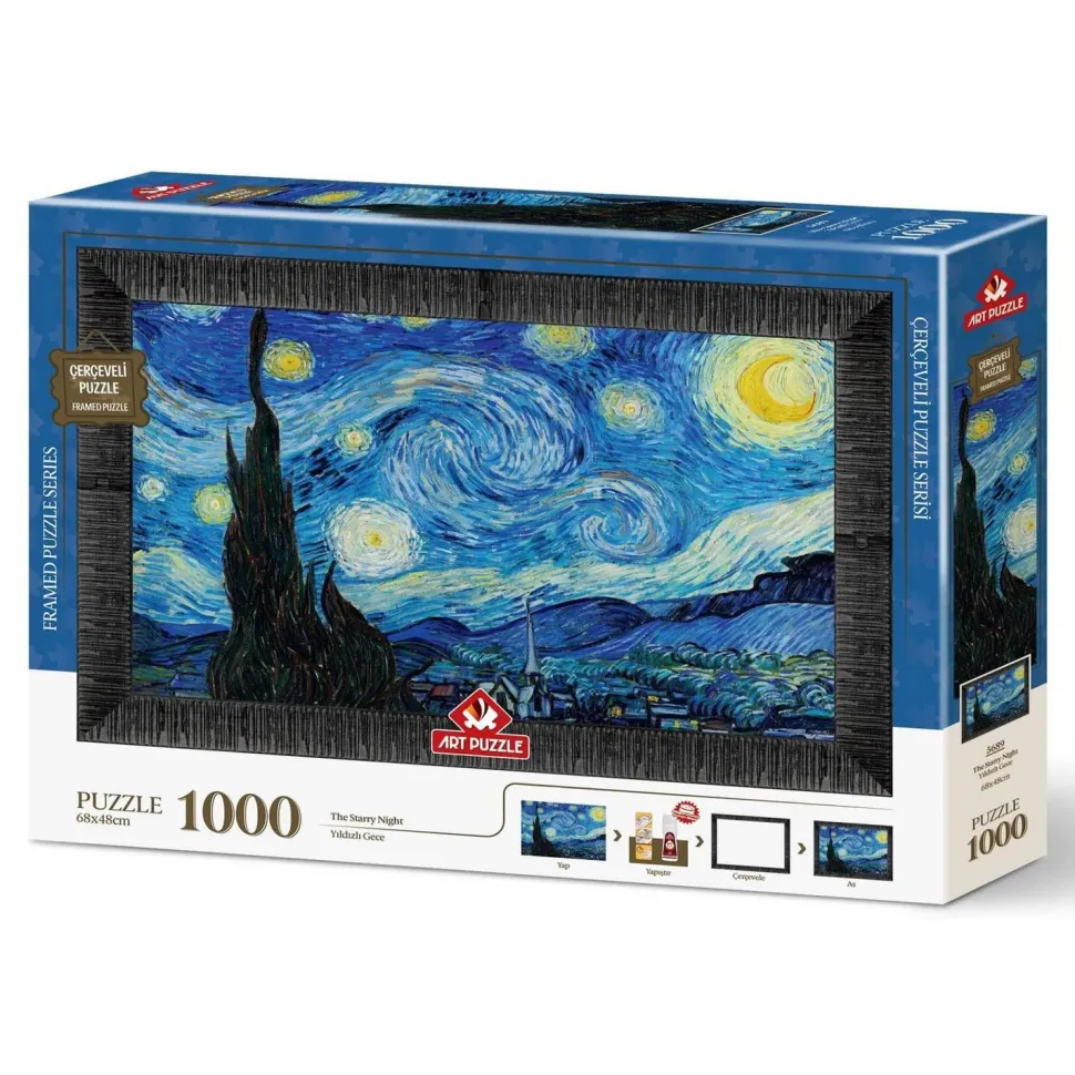 Coffret : Cadre, Colle et Puzzle 1000 pièces : La Nuit étoilée, 1889 - Art Puzzle