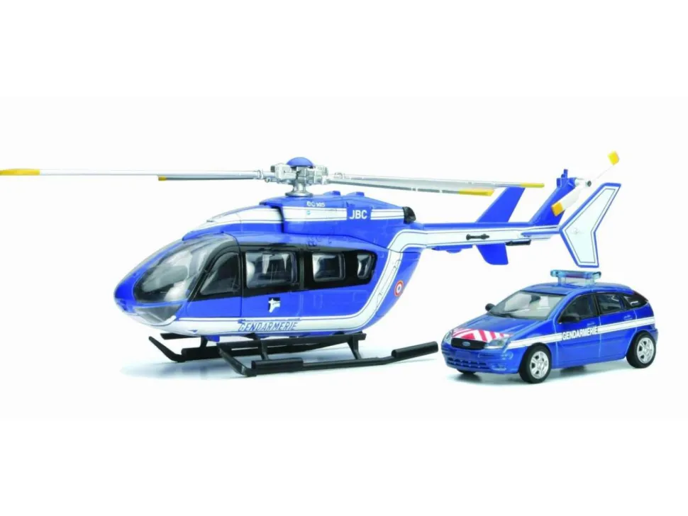 COFFRET GENDARMERIE HELICO EC 145 + FORD FOCUS - New Ray
