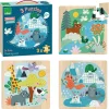 Coffret puzzles en bois 3x16 pièces : Animaux du monde - Vilac