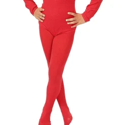 Collants enfant 140-152 cm, Rouge - RueDeLaFete