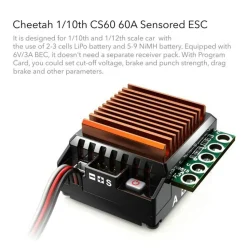 Combo Cheetah 10 Controleur S60A + Moteur 1600KV - 21.5T 2P Brushless - SkyRc