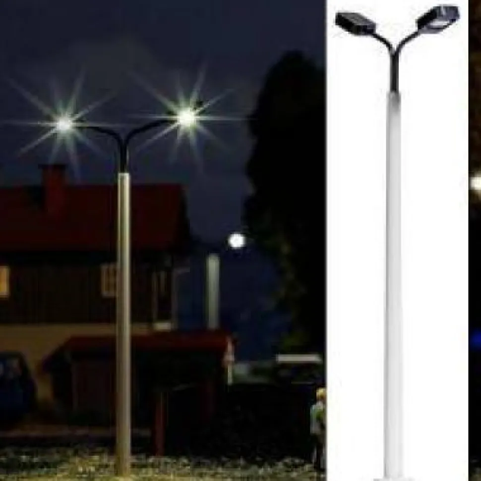 Décor ferroviaire : Luminaire double mat béton - Busch