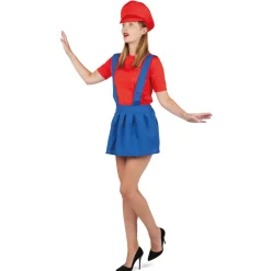 Déguisement plombier - rouge, bleu - femme - RueDeLaFete