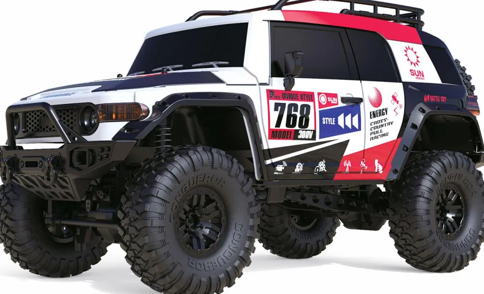 Dirt Climbing SUV Race Crawler 4WD 1:10 RTR Blanc et Rouge - Amewi