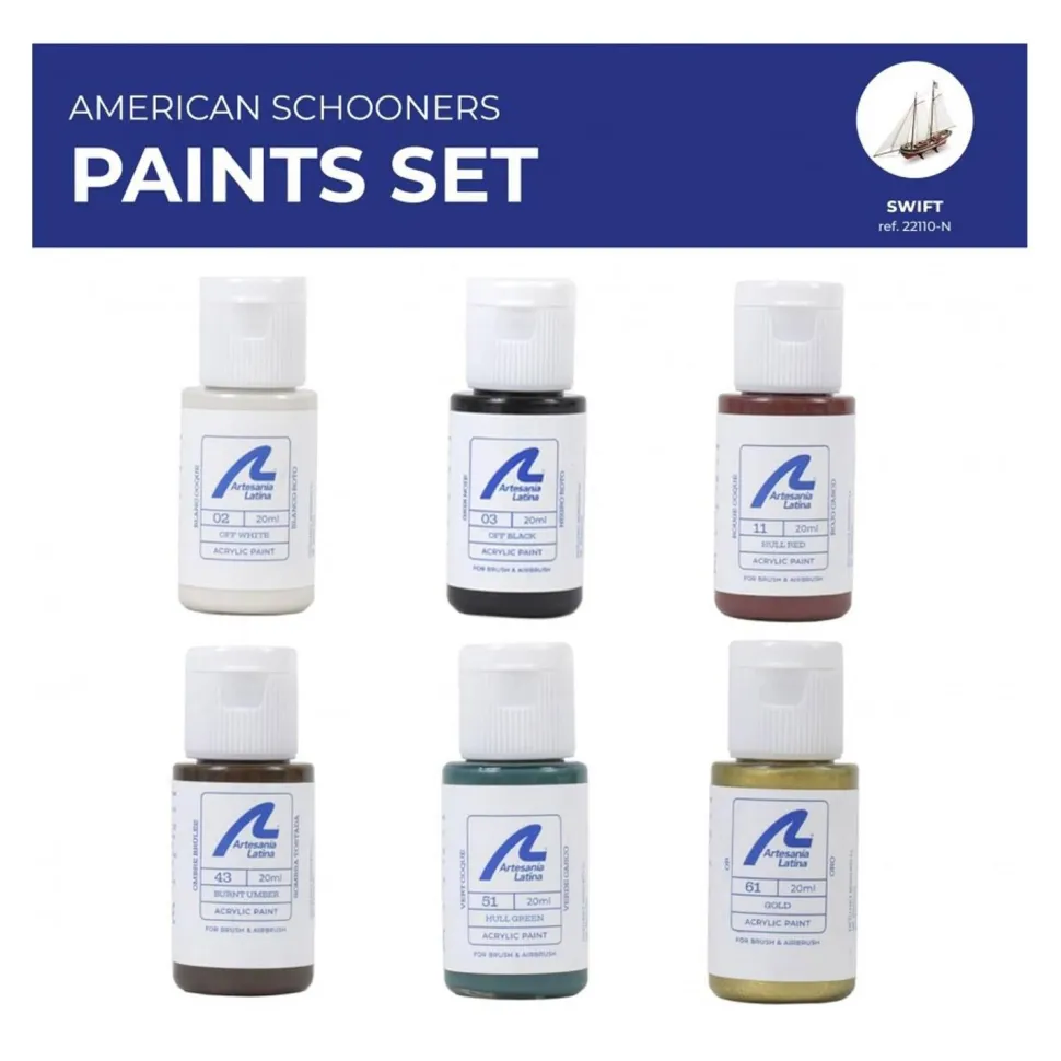 Ensemble de Peintures Maquettes: Goélettes Américaines (Swift) - Artesania