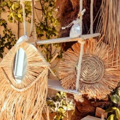 Etagères La Balnéaire bois blanchi à suspendre 45cm x 1,17m - RueDeLaFete