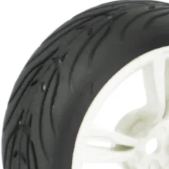 Fastrax 1/10e Touring Wheel/ Rally Block 5-Spoke Blanc (4) - Fastrax