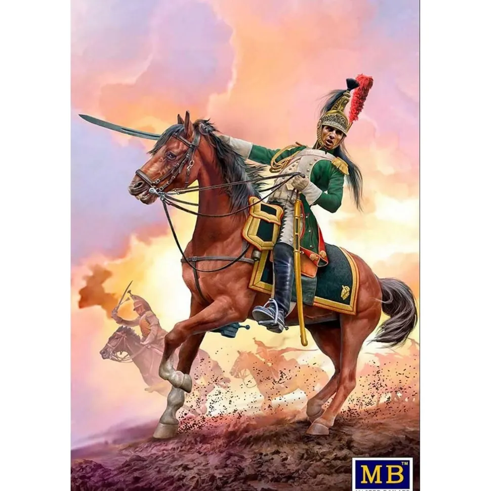 Figurine : Officier Garde Impériale et cheval - Bataille de Friedland - Guerre Napoléonienne - Master Box
