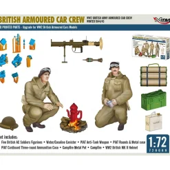 Figurines : équipage d'un véhicule blindé britannique de la seconde guerre mondiale, hiver 1944/1945 - Mirage Hobby