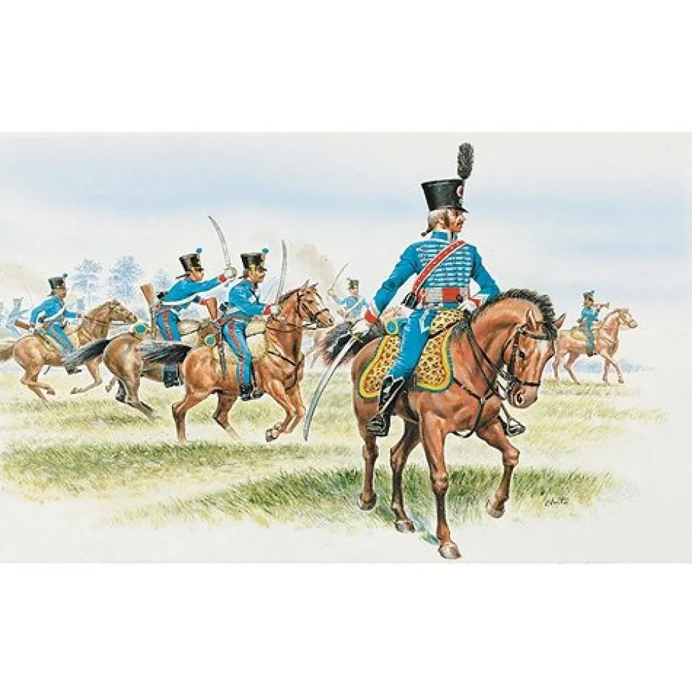 Figurines Guerres napoléoniennes : Hussards Français - Italeri