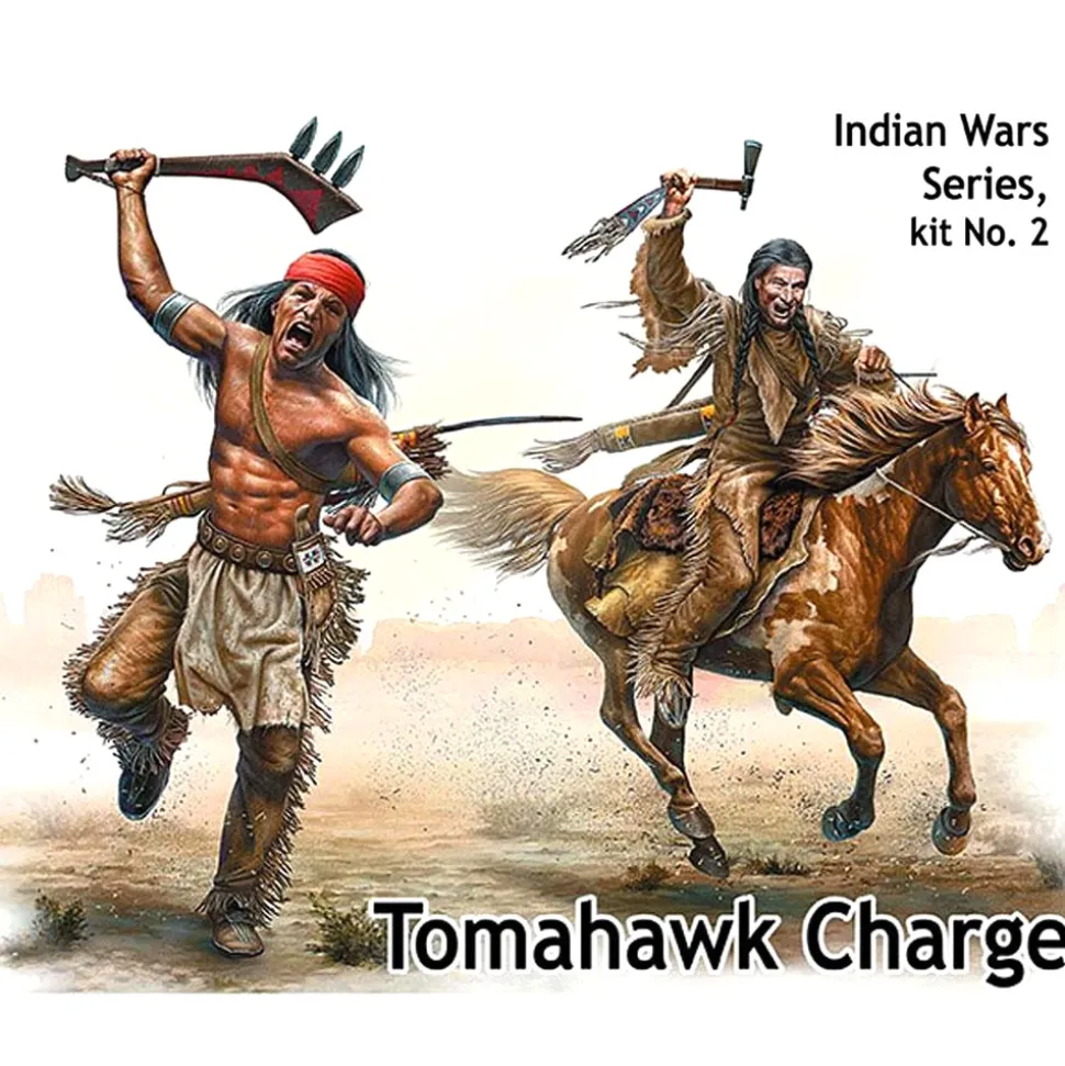 Figurines Indiens : Indian Wars Series kit n°2 : Charge au Tomahawk - Master Box