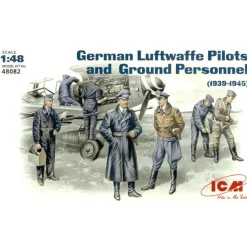 Figurines 2ème Guerre Mondiale : Pilote et mécaniciens Luftwaffe 1939-1945 - ICM