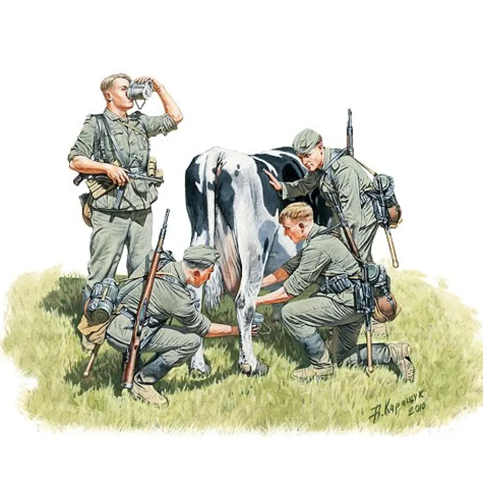 Figurines 2ème Guerre Mondiale : Collecte de lait : Front Ouest 1940 - Master Box