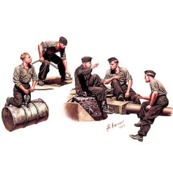 Figurines 2ème Guerre Mondiale : Equipage allemand de char Tigre 1943 - Master Box