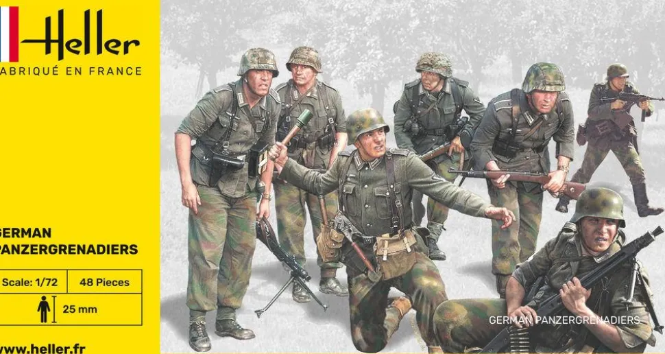 Figurines 2ème Guerre Mondiale : Panzergrenadiers allemands - Heller
