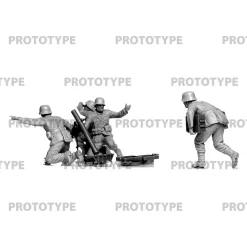 Figurines militaires : Mortier allemand GrW 34 avec équipage Seconde Guerre Mondiale - ICM