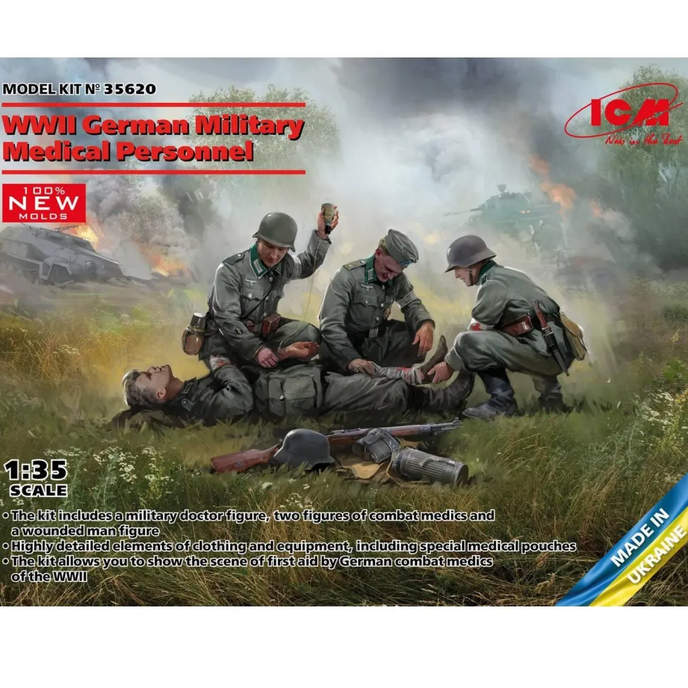 Figurines militaires : personnel médical allemand WWII - ICM