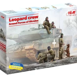 Figurines militaires : équipage Leopard 2 force armée ukrainienne - ICM