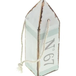 Flotteur bois déco rectangle pointu à suspendre, 12cm - RueDeLaFete