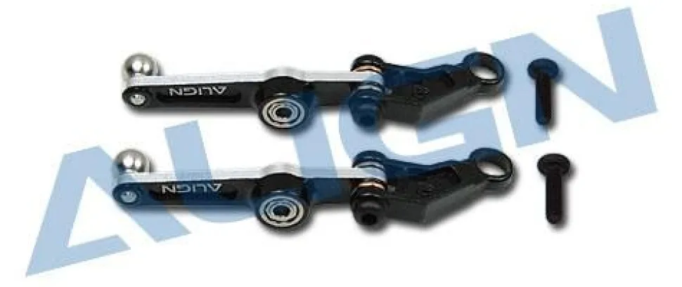 H25011A - Set Levier-Compens. Pas Metal noir T-REX 250 - Align