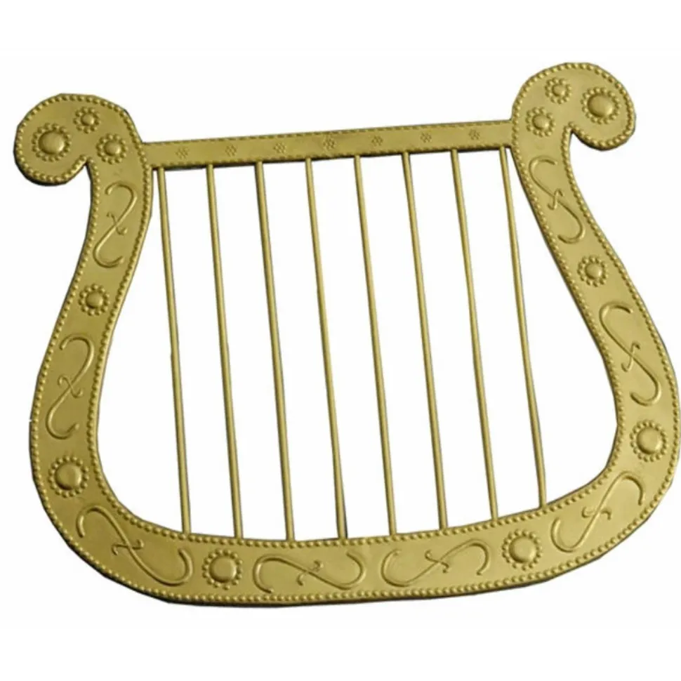 Harpe dorée en plastique 30cm - RueDeLaFete