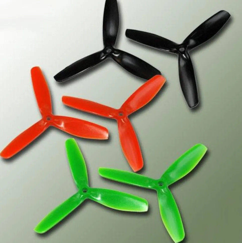 Hélice Gemfan tripale fibre CW (Horaire) 5x5 Bullnose Orange (2 pcs) - Gemfan