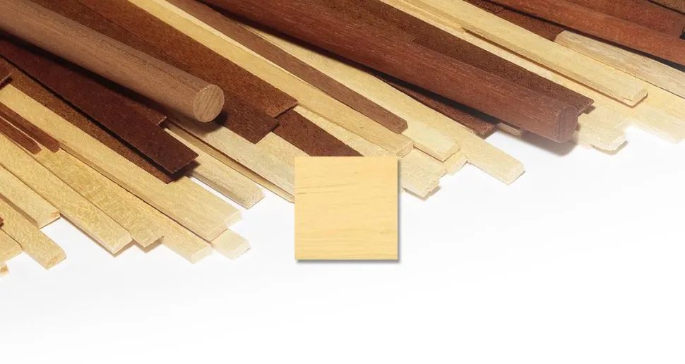 Liston 1m Ramin blanc 4 x 4mm - x3 pieces - OCCRE - OCCRE